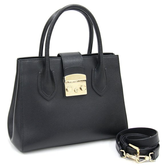 FURLA Handbags - Furla Handbag Metropolis G6867 Black Leather Women's FURLA